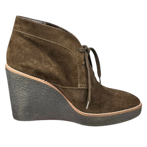 Aquatalia Women’s Vianna Olive Suede Wedge Chukka Boots Size US 8.5 - Picture 4 of 12